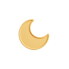 Pastel Yellow Crescent Moon A Minimalist 3D Render