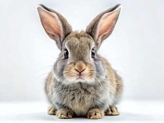 Obraz premium Isolated Grey Bunny Rabbit - Studio Shot, Wildlife Animal Photography