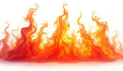 fire flames on white background illustration
