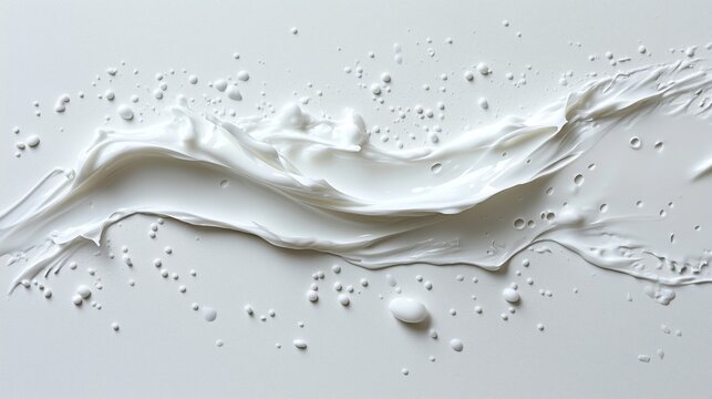 Streak of white toothpaste creating a clean, glossy effect on a plain white background