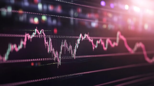 Abstract line graph showing stock market fluctuations.
