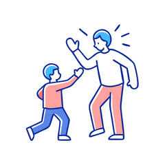 parent and child high five vector icon, parent and child high five vector illustration - simple illustration of parent and child high five, perfect for logos parent and child high five 