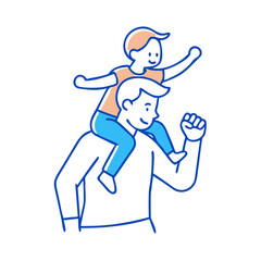 parent carrying child on shoulders icon