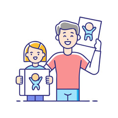 proud parent with child s artwork icon