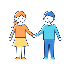 siblings holding hands vector icon, siblings holding hands vector illustration - simple illustration of siblings holding hands, perfect for logos siblings holding hands 