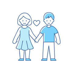 siblings holding hands vector icon, siblings holding hands vector illustration - simple illustration of siblings holding hands, perfect for logos siblings holding hands 
