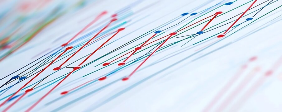 Abstract line graph with multiple financial lines.