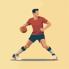 Fototapeta premium Man playing basketball, Students playing basketball vector illustration design