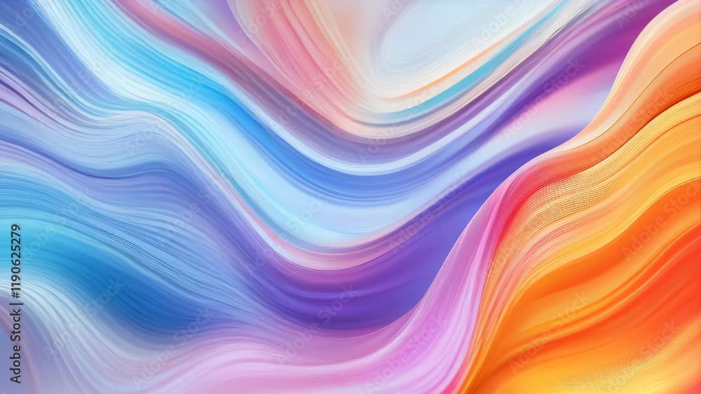 Poster colorful abstract waves create a mesmerizing visual experience in vibrant hues and smooth textures