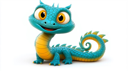 Obraz premium green dragon cartoon