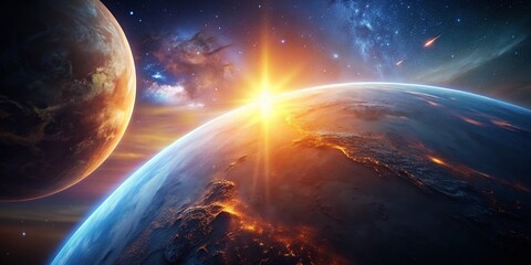 Obraz premium Celestial Glow: Low-Light Planet Photography