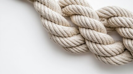 Fototapeta premium Coiled rope isolated on a plain white background