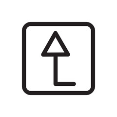 Upward arrow with an enter symbol, representing upload, submit, or navigation to a higher level.