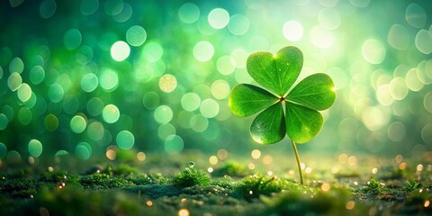 Lucky Green Clover Design with Text Space:  Perfect for St. Patrick's Day, luck, and spring themes. Ideal for cards, websites, and social media.