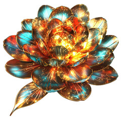 Fototapeta premium Illuminated flower art digital artwork abstract colorful vibrant creative design