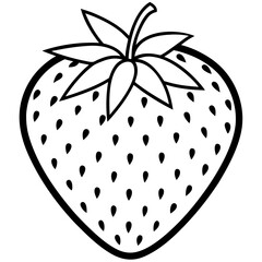 Minimalist Strawberry Line Art Vector Design