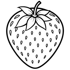 Minimalist Strawberry Line Art Vector Design
