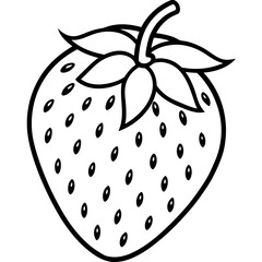 Minimalist Strawberry Line Art Vector Design