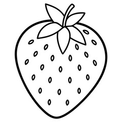 Minimalist Strawberry Line Art Vector Design