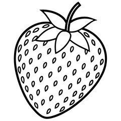 Minimalist Strawberry Line Art Vector Design