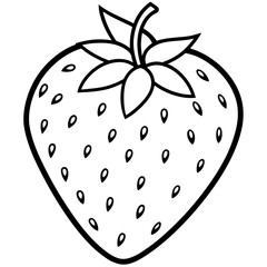 Minimalist Strawberry Line Art Vector Design