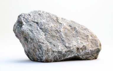 Obraz premium A massive smooth river stone with natural gray tones and subtle textures centered on a bright white surface