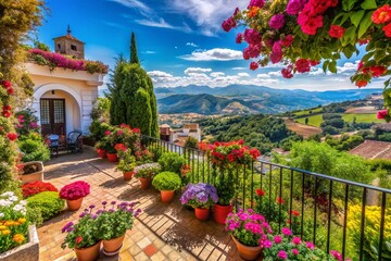 Charming Andalusian Terrace Garden: Mondragon Palace, Ronda, Spain
