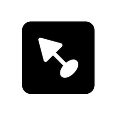 Arrow pointing to the top corner, symbolizing upward diagonal direction or progress toward the peak.