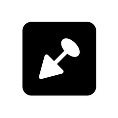 Arrow pointing to the upper-left corner, symbolizing diagonal movement or direction toward the top-left.