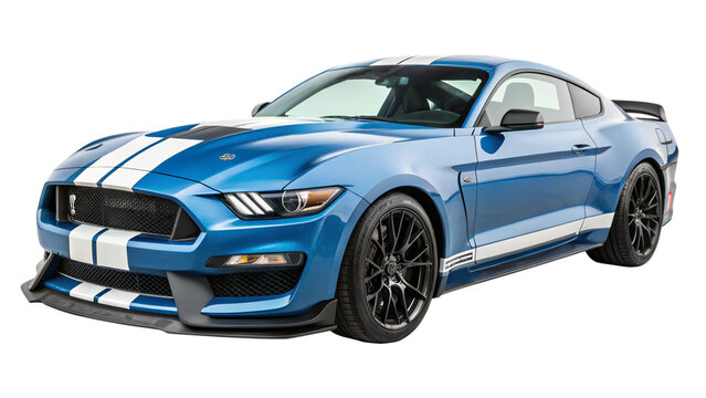 Ford Mustang muscle car, isolated on transparent background. 