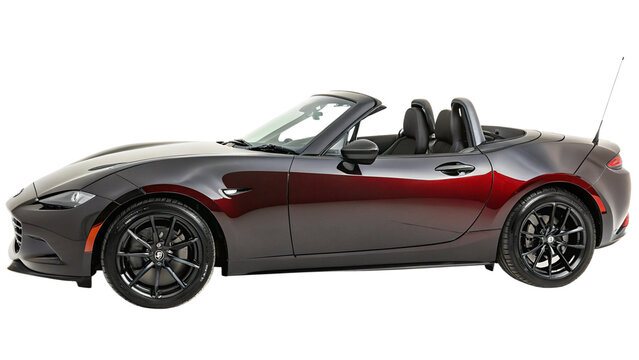 Convertible Mazda MX5 car isolated on white. 