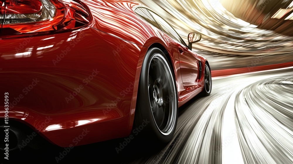Poster Performance car tuning refining throttle response through professional calibration Stock Photo with side copy space