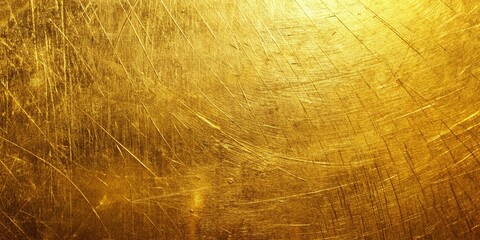 Fototapeta premium Luxurious Scratched Gold Texture: Golden Metallic Background with Copy Space