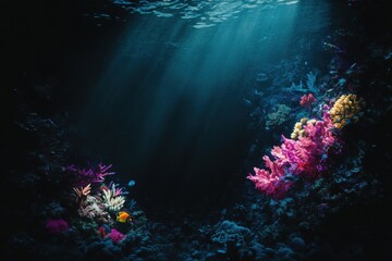 Fototapeta premium DSLR photo captures vibrant coral reef in dramatic detail