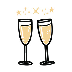 champagne Glasses simple graphic logo icon