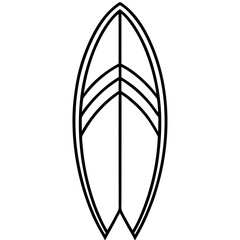 Minimalist Surfboard Vector Line Art