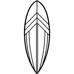Minimalist Surfboard Vector Line Art