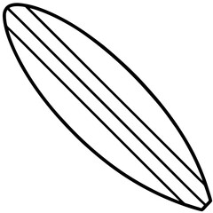Minimalist Surfboard Vector Line Art