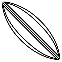 Minimalist Surfboard Vector Line Art