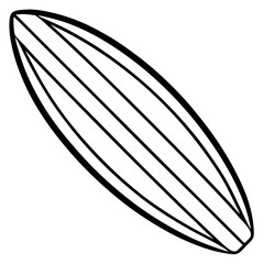 Minimalist Surfboard Vector Line Art