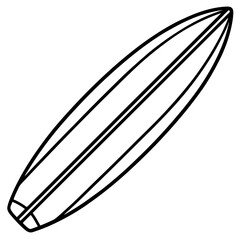 Minimalist Surfboard Vector Line Art