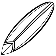 Minimalist Surfboard Vector Line Art