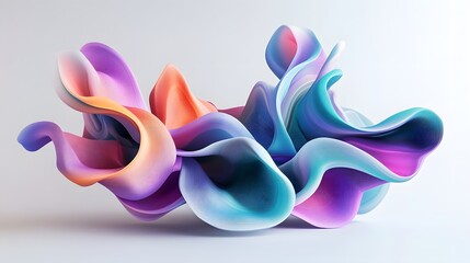 Obraz premium Abstract Colorful Swirling Waves Digital Art