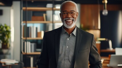 Fototapeta premium Professional in Home Office Smiling at Camera
