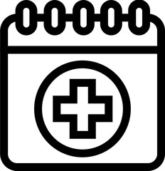 Medical Add Date icon, Add Date Icon In Outline Style