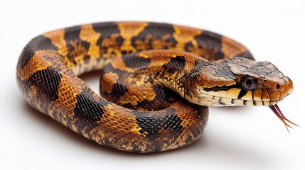 Fototapeta premium Side-profile illustration of a snake with a zigzag body, showing a minimalist and dynamic design suitable for logos, tattoos, or graphic design projects.