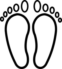 Foot line icon. Human Footprint step Icon. Element of treatment icon for mobile concept and web apps. Thin line foot line icon can be used for web and mobile.