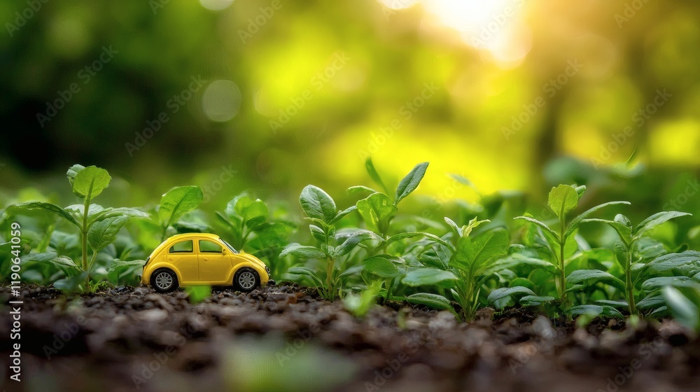 Poster eco-friendly automotive research focusing on lifecycle analysis for greener vehicle production stock