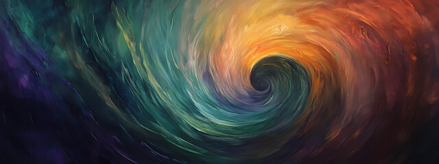Modern art piece with circular color palette