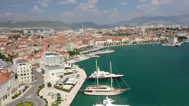 Zapadna Obala - Western Split Harbor With Boats, Matejuska, Riva, And St. Duje